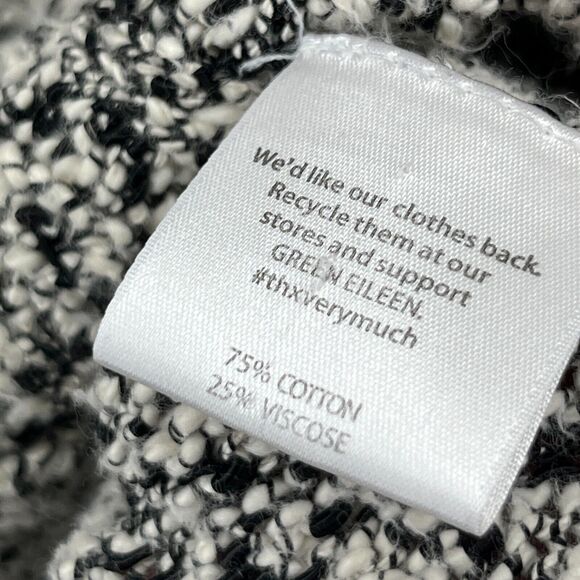 EILEEN FISHER Sweater M Cotton Viscose Slub Melange Chunky Knit Pullover Gray - Picture 13 of 16